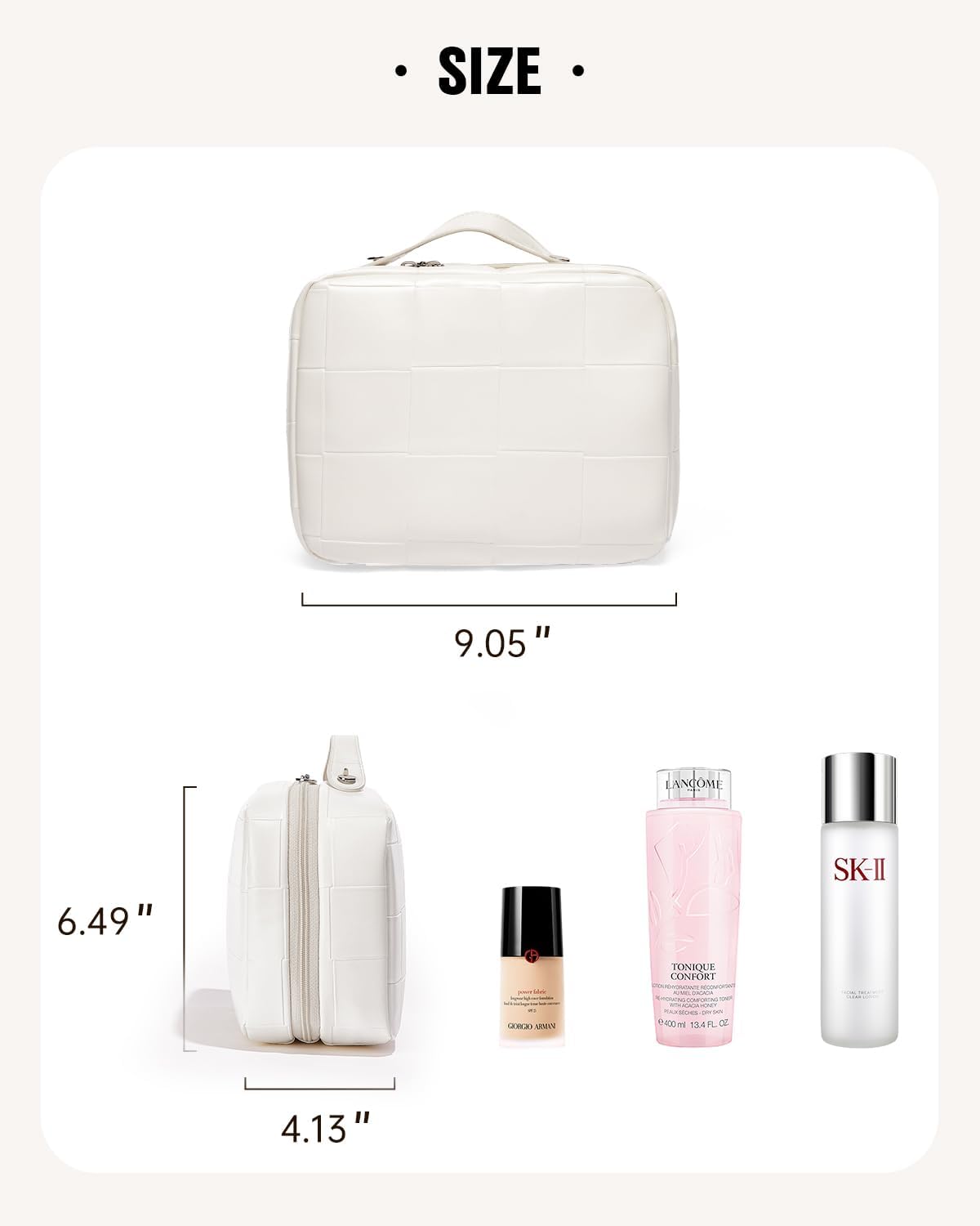 EACHY Travel Makeup Bag,Large Capacity Cosmetic Bags for Women,Waterproof Portable Pouch Open Flat Toiletry Bag Pattern Makeup Bag