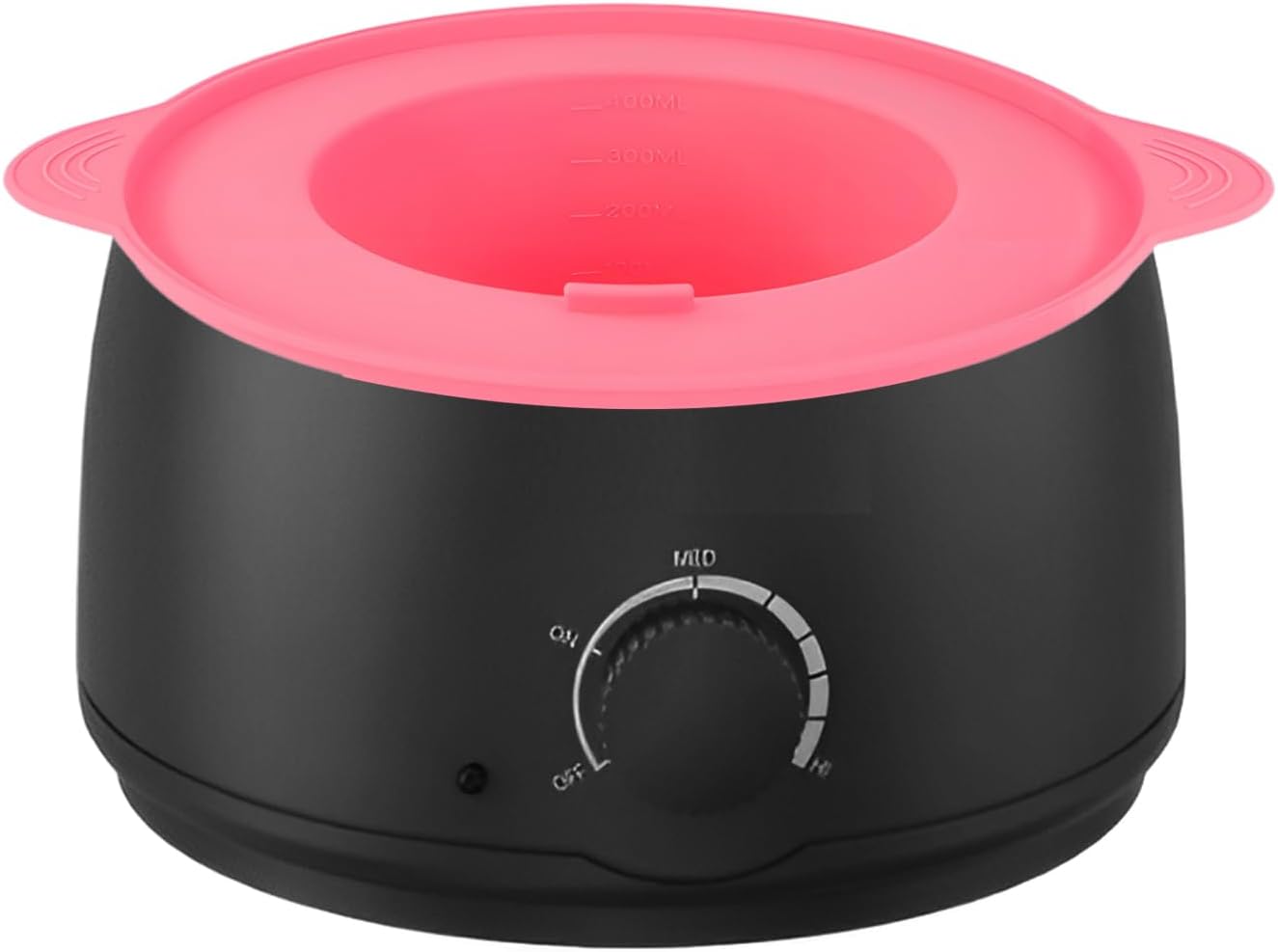 14 oz Silicone Wax Warmer Liner, Silicone Wax Bowl for Wax Warmer, Non-Stick Wax Melt Warmer Wax Pot Replacement, Reusable Wax Melt Liner with 100 Pcs Waxing Sticks Body Hair Removal Sticks Pink