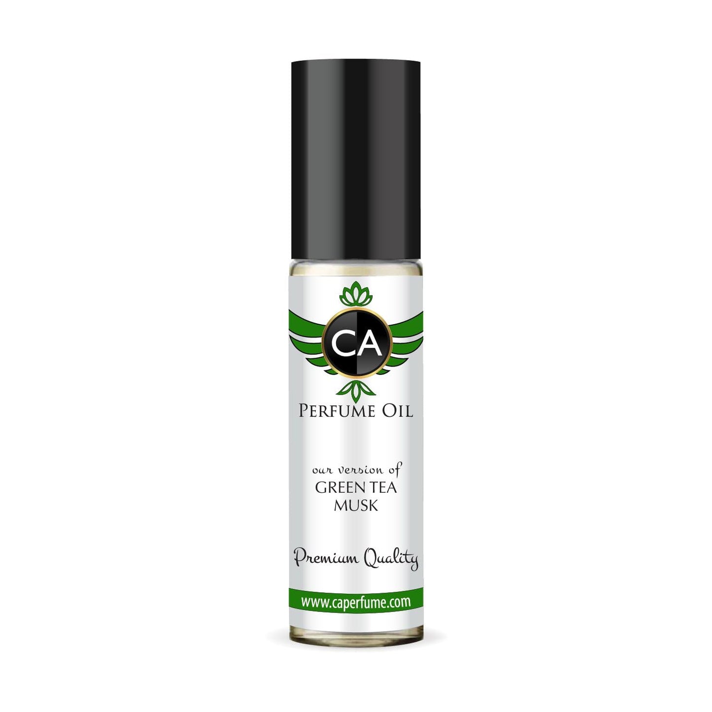 CA Perfume Originals Green Tea Musk Unisex Fragrance Oil Citrus Aromatic Scent Long Lasting Perfumes for Women & Men Travel Size TSA Ready Mini Parfum Body Oil Roll-on 0.33 Fl Oz 10ml