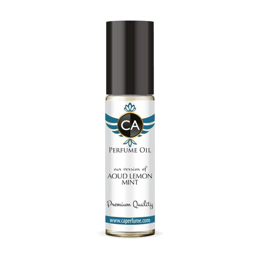 CA Perfume Impression of Aoud Lemon Mint Unisex Fragrance Oil Woody Aromatic Scent Long Lasting Perfumes for Women & Men Travel Size TSA Ready Mini Parfum Body Oil Roll-on 0.33 Fl Oz 10ml