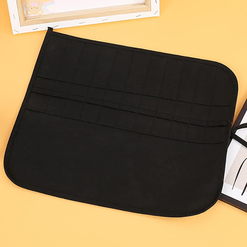 Funny live Paint Brush Holder Art Supplies, Artist Brush Holder & Storage Organizer Roll-Up Case Bag, Protect Acrylic Oil Watercolor Paintbrushes (Black 22 Slot Pockets)