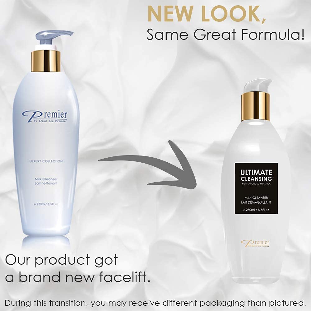 Premier Dead Sea Cleansing Milk, gentle face Cleanser & Make-up remover milk cleanser for face, sensitive and all Skin types, Classic collection skin care 8.45fl oz