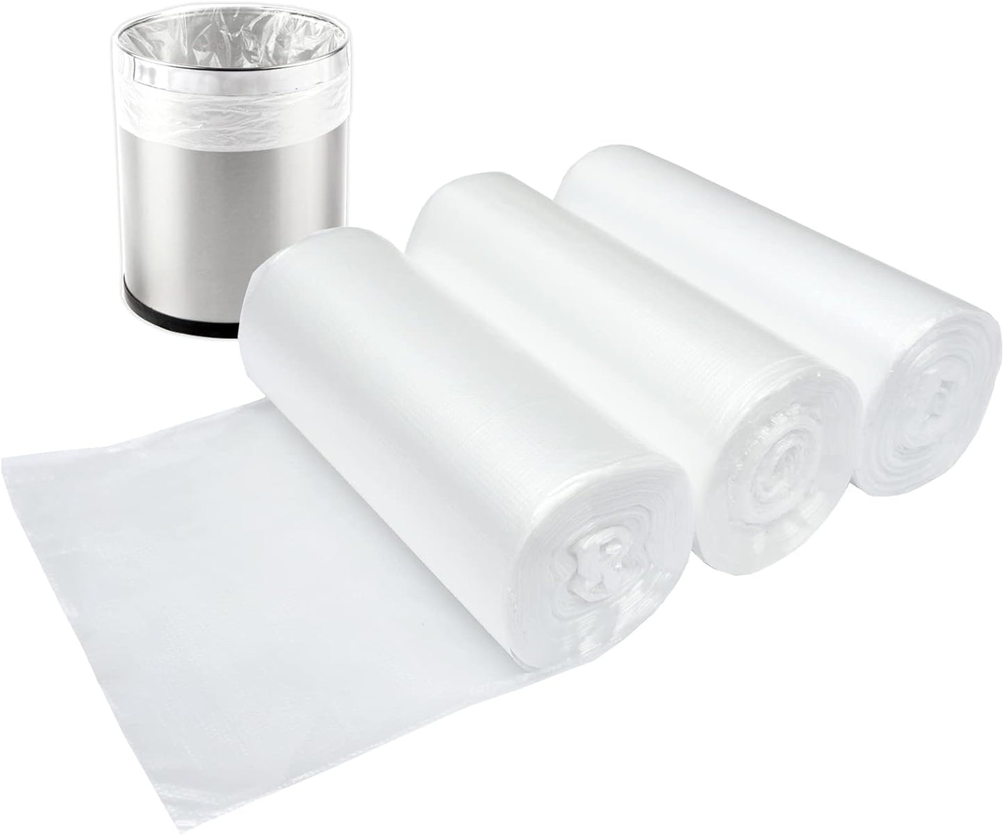 1.2 Gallon Small Trash Bags, 4.5 Liter Trash Can Liners Garbage Bags Wastebaskets Liners for Bathroom, 150 Counts Clear Bags