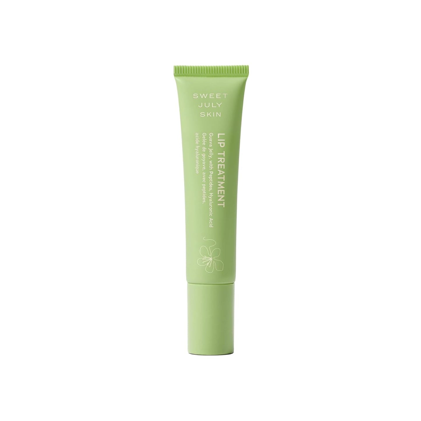 SWEET JULY SKIN Lip Treatment - Hydrating & Plumping Lip Balm with a Lip Peptide and Antioxidant Fruit Oils, Smooths & Softens, Vegan, Clean, 0.5 oz (Guava)