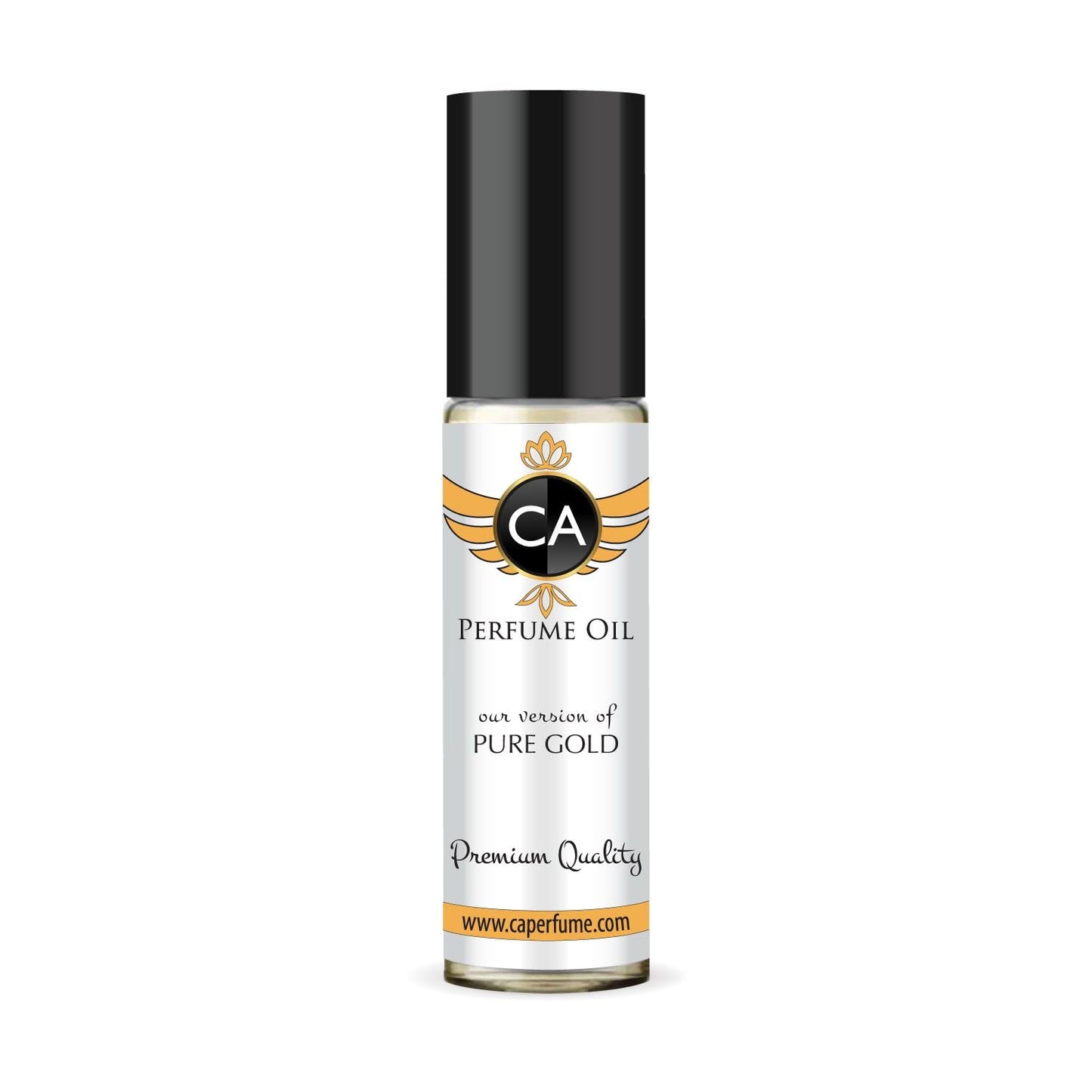 CA Perfume Impression of Pure Gold for Women Fragrance Oil Floral Fruity Scent Long Lasting Perfumes for Women Travel Size TSA Ready Mini Parfum Body Oil Roll-on 0.33 Fl Oz 10ml