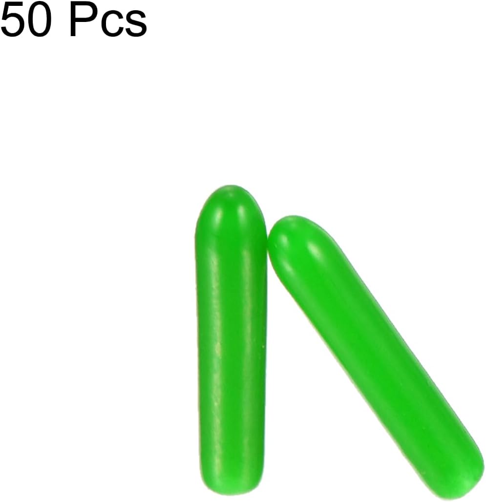 uxcell 50pcs Rubber End Caps 2mm ID Vinyl Cap Cover Screw Protectors Green, 0.08 inch
