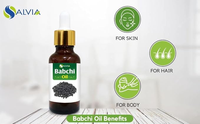 Salvia Babchi Oil (Psoralea Corylifolia) Pure & Natural Undiluted Uncut Cold Pressed Carrier Oil | Use for Aromatherapy | Therapeutic Grade (50 ML with Dropper)