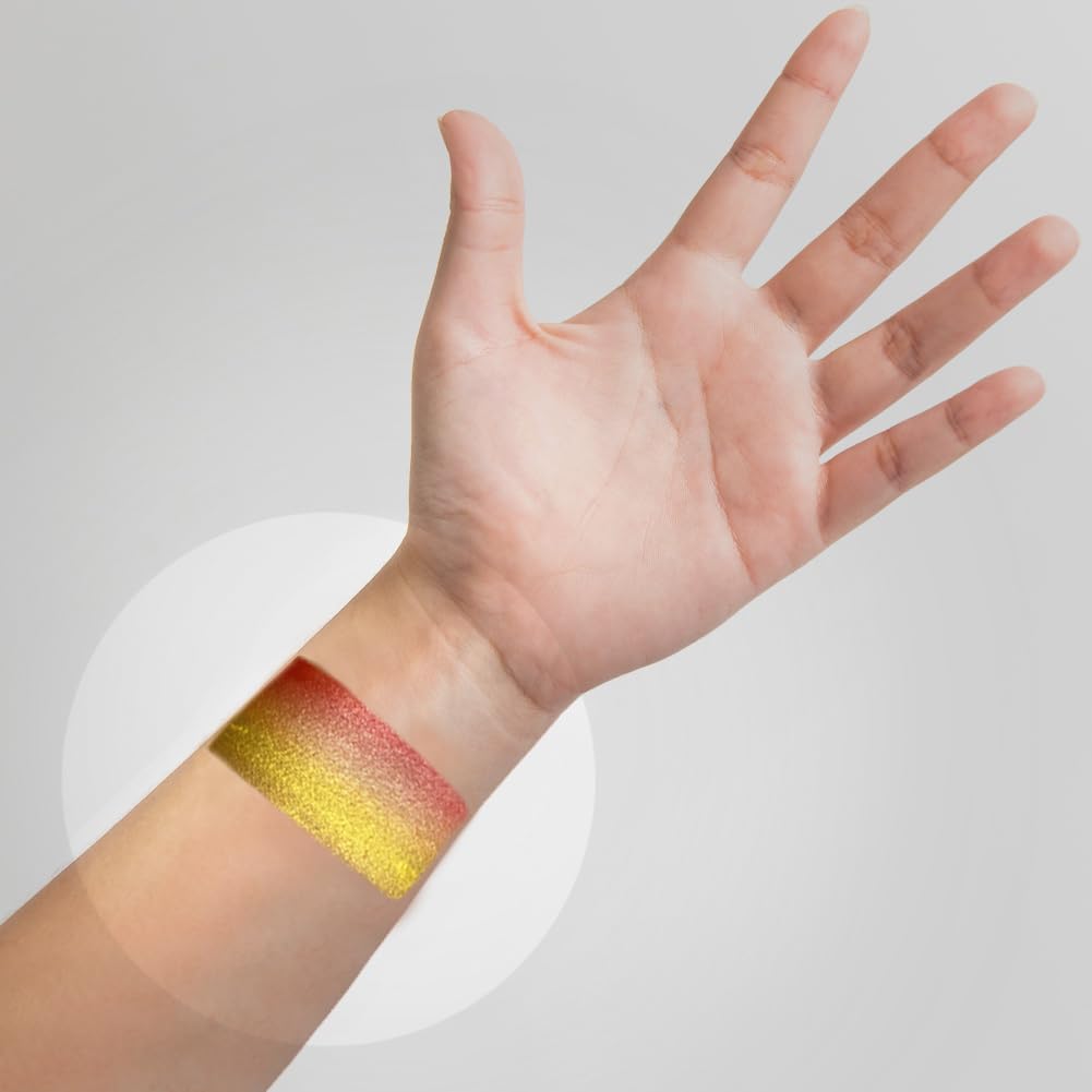 Kraze FX Dome Stroke - Lava (25 gm), Professional 1-Stroke Split Cake, Hypoallergenic, Non-Toxic, Water Activated Face & Body Painting Makeup Supplies for Sensitive Skin, Kid Safe, Adults