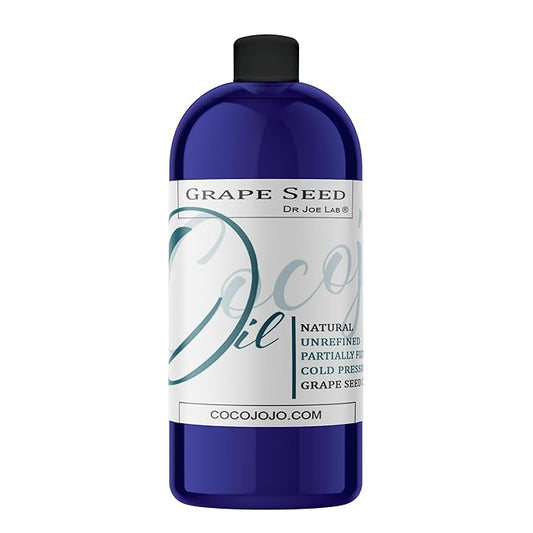 Grapeseed Oil - Pure Unrefined Cold Pressed All Natural Non GMO Vegan Grape Seed Cold Pressed 16 or 32 oz Body Hair Face Skin Massage Moisturizing -Packaging May Vary - (32 oz)