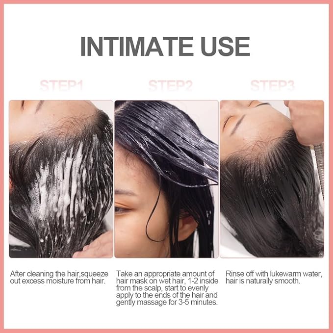 Wheat Protein Hair Mask Intensive Repair Treatment for Color-Treated，Damaged Hair Strengthens, Boosts Elasticity, Adds Volume, Locks in Moisture 16.9 Fl Oz