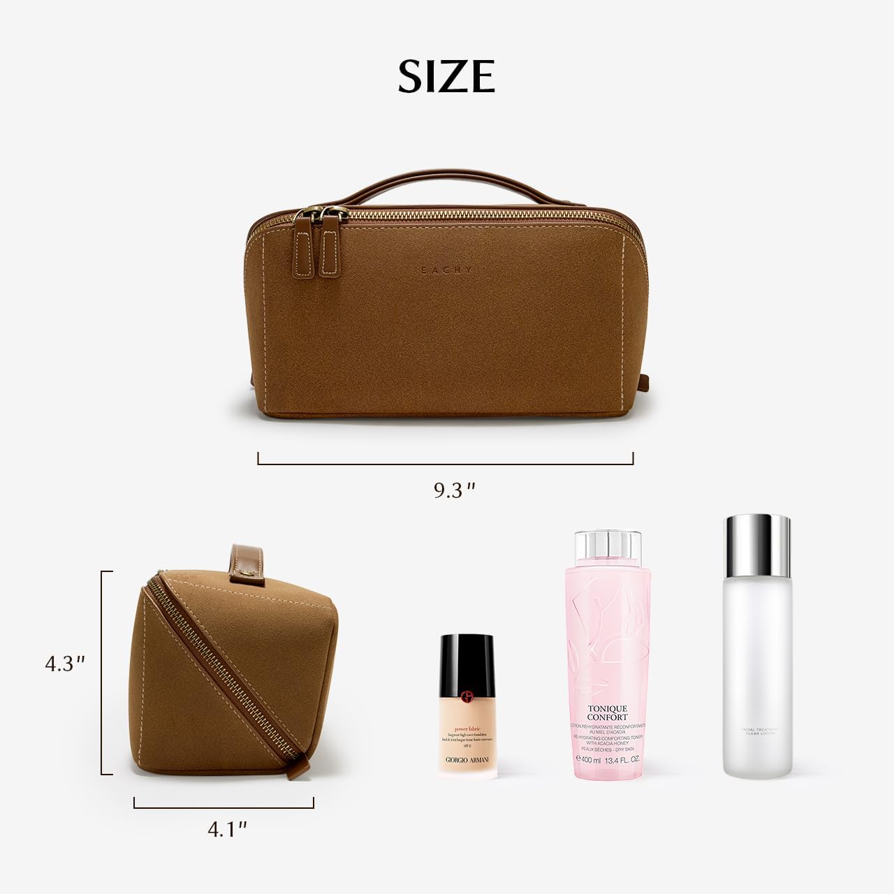 EACHY Travel Makeup Bag,Large Capacity Cosmetic Bags for Women,Waterproof Portable Pouch Open Flat Toiletry Bag Pattern Makeup Bag