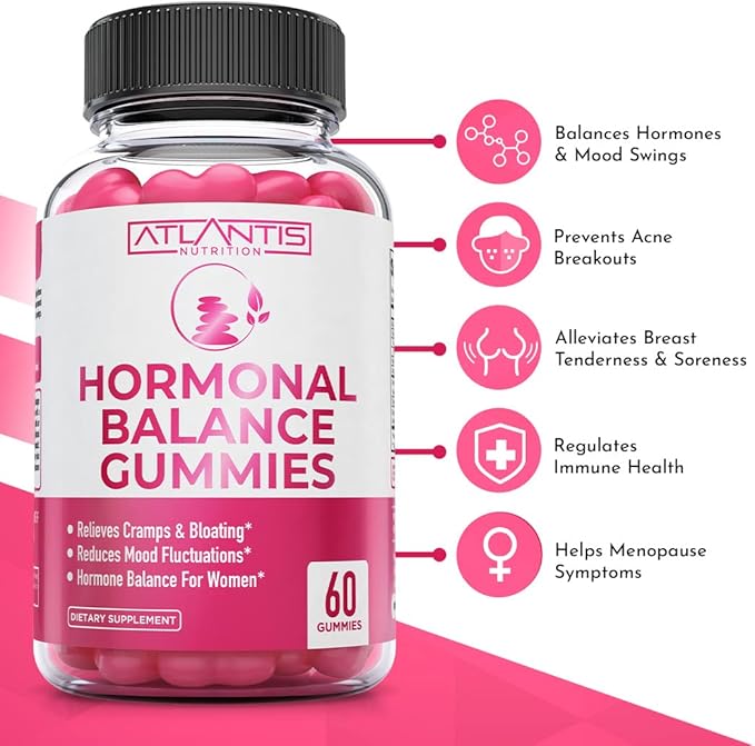 Atlantis Nutrition Hormonal Balance PMS Relief 60 Gummies + Collagen 60 Gummies