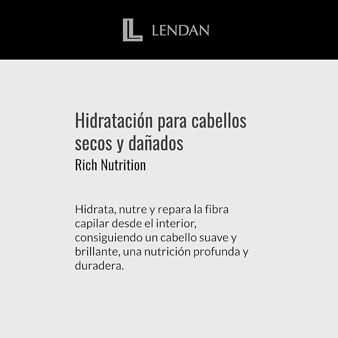Lendan - Hydrating Hair Mask - Rich Nutrition - 500 ml - for Dry and Damaged Hair - with Brazil Nut Oil - Intensely Nourishes and Hydrates Hair - Repairs Split and Dry Ends