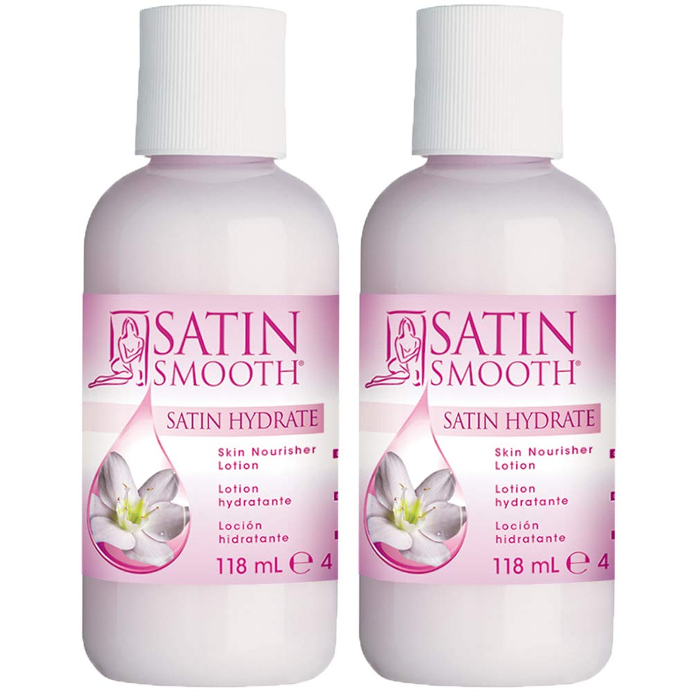 SATIN SMOOTH Post Wax Lotion - Hydrating Skin Nourisher for Smooth & Healthy Skin, After Wax Care Treatment, 4 fl oz, 2 Pack