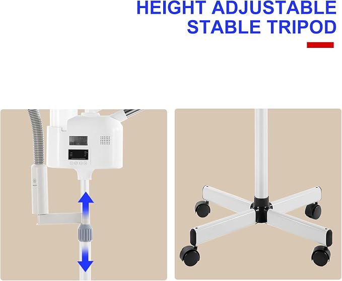 Professional Facial Steamer 3 in 1 Steamer for Face with Hot & Cold Nozzle 5X LED Magnifying Lamp Facial Steamer for Esthetician Beauty Face Equipment Use at Home or Salon