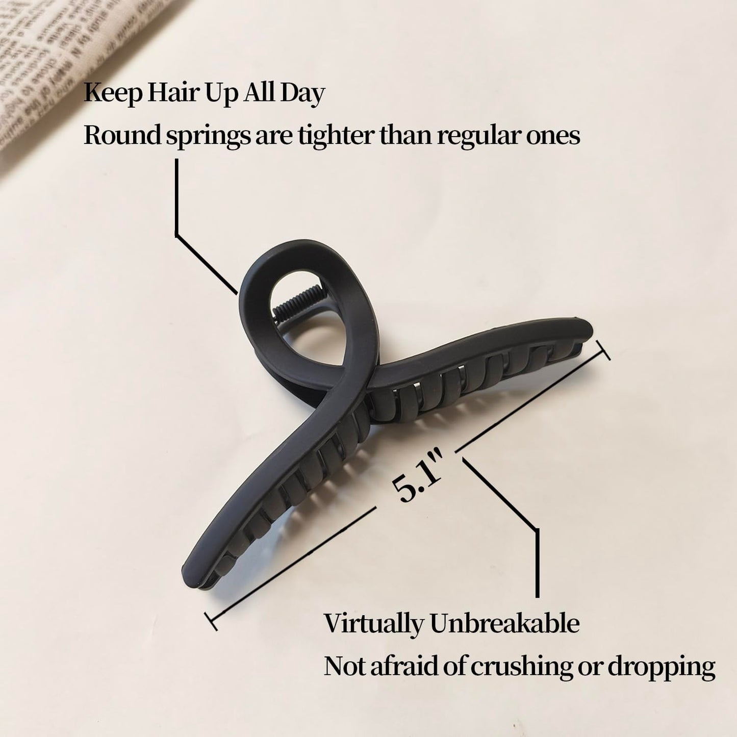 5 Inch Extra Large Claw Clips, 13 cm No Slip Jumbo No Slip XL Hair Clips for Thick Long Curly Hair, Big Hair Claw Clips, 4 Pack