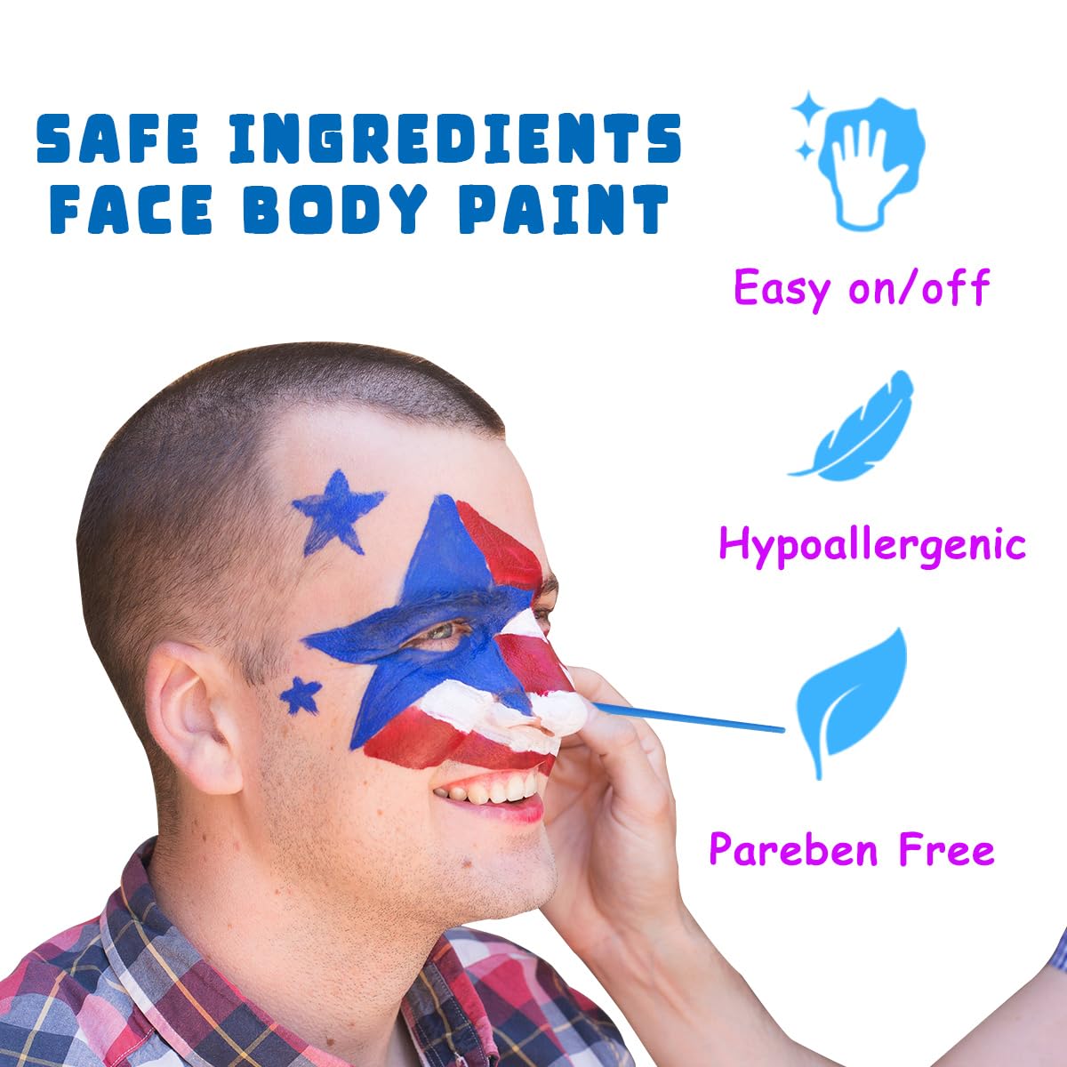 Bowitzki Face and Body Paint 2oz Cream Makeup 60ml Water Based Face Painting Special Effects For Adults Children Kids Halloween Christmas Party Stage Cosplay (Black+White)