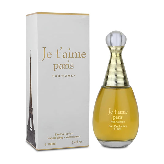 2PCS Je t'aime Paris Women Perfume 3.4 Fl Oz Eau de Parfum Natural Spray with Fresh Feminine Scent Holiday Gift for All Day Use