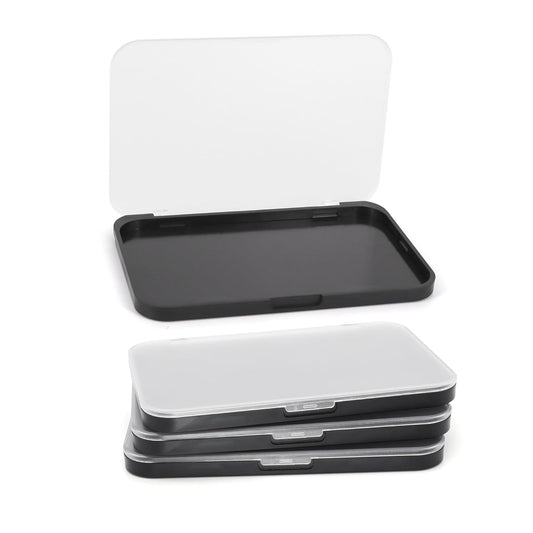 Magnetic Makeup Palette with Frosted Clear Top, 3Pack Empty Eyeshadow Dispensing Storage Box with 60Pcs Adhesive Metal Stickers for DIY Cosmetics Blush Powder-6.69"X4.41"Palette