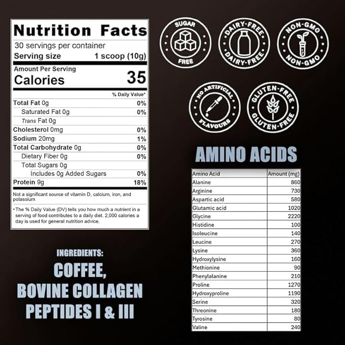 Collagen - Premium Collagen, Infused with Instant Coffee for Men