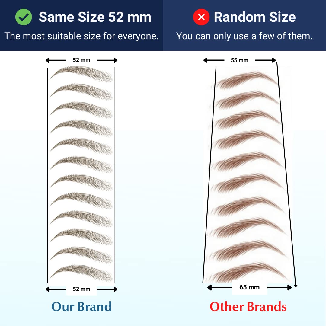 Bliss and Beyond USA 2 Sheets Long Lasting Natural Looking Eyebrow Tattoo Stickers for Alopecia, Chemo, Cancer Gift - Waterproof, Same Size (Natural Miami, Light Brown)