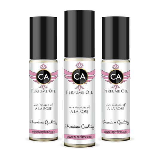 CA Perfume Impression of A La Rose for Women Eau De Parfum Floral Scent Long Lasting Perfumes for Women Travel Size TSA Ready for Day and Night Wear 0.33 Fl Oz 10ml (Pack of 3)