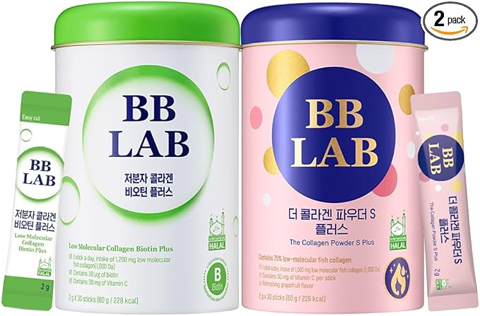 [Lowest Price Deals Set] Collagen Powder S, HSN Biotin Collagen, Powder Stick Korean Marine Collagen, Fish Collagen, Vitamin C, Biotin, Fast Absorption, Fruit Flavored