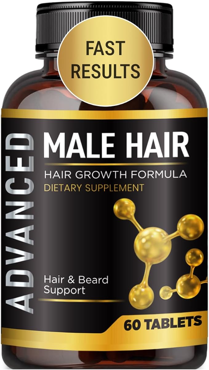 Hair Growth Vitamins For Men-Anti Hair Loss Support Vitamins Pills & Dht Blocker For Men.Regrow Hair & Beard Growth Supplement For Thicker Fuller & Stronger Hair. Support Thinning Hair With Biotin.