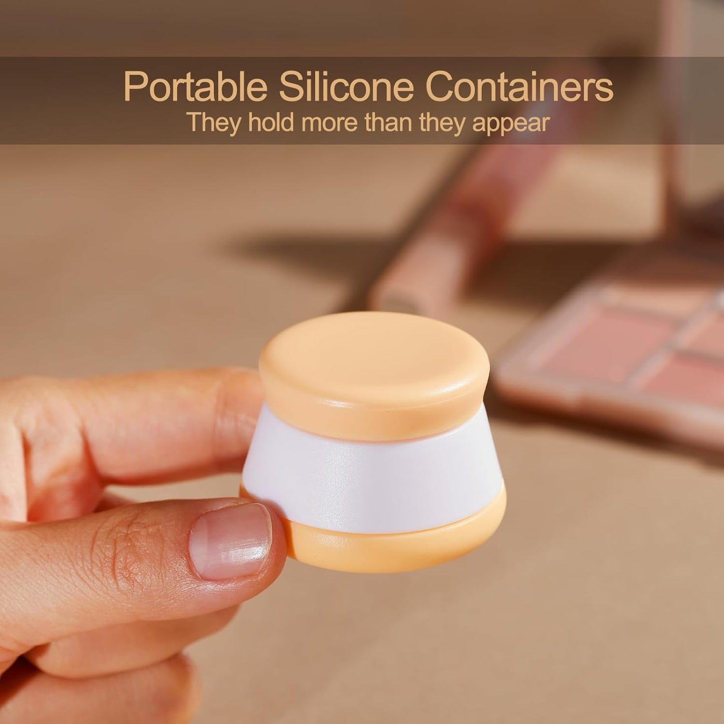 INSFIT Travel Containers for Toiletries, TSA Approved Silicone Cream Jars, Size Containers with Lids, 5PCS BPA Free Leakproof Travel Accessories for Liquid Lotion with Labels Mini Spatulas