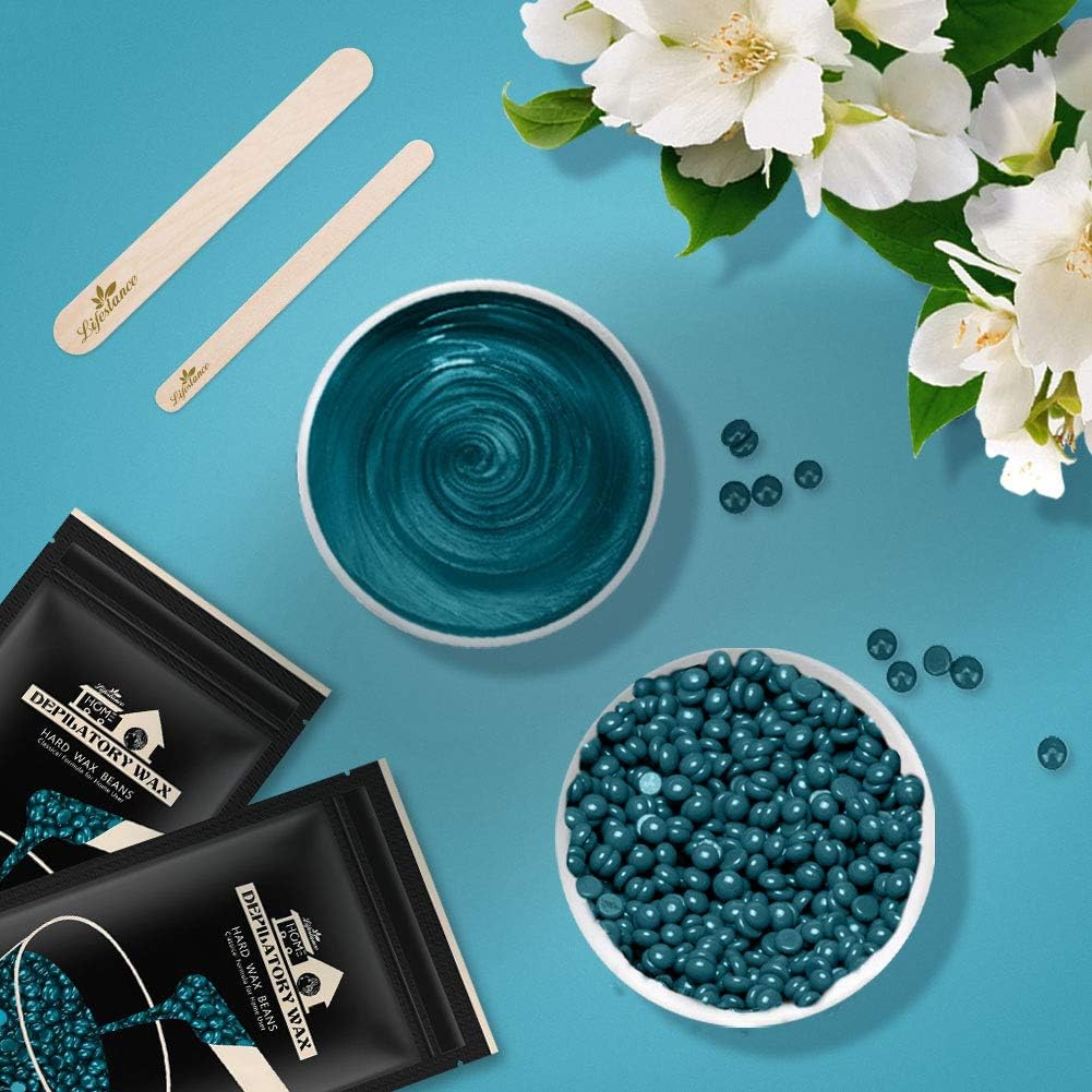 Lifestance Waxing Kit for Women & Men - L2 Digital Wax Pot Warmer, Brazilian & Bikini Hair Removal Kit with 14.1oz Hard Wax Beads & 42 Accessories, Professional for Face, Leg, Eyebrow, Body at Home