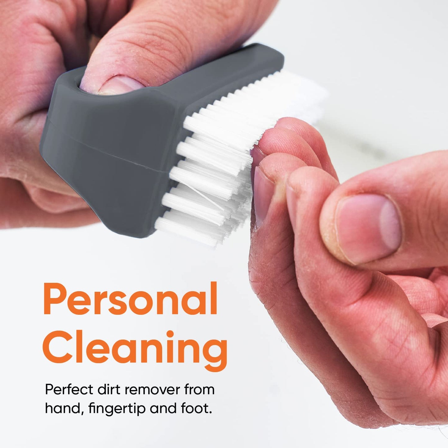 Superio Stiff Nail Brush with Handle 3 Pack Fingernail Scrub Cleaning Brushes for Toes and Nails, All-Purpose Cleaning Brush for Home, Kitchen, Work