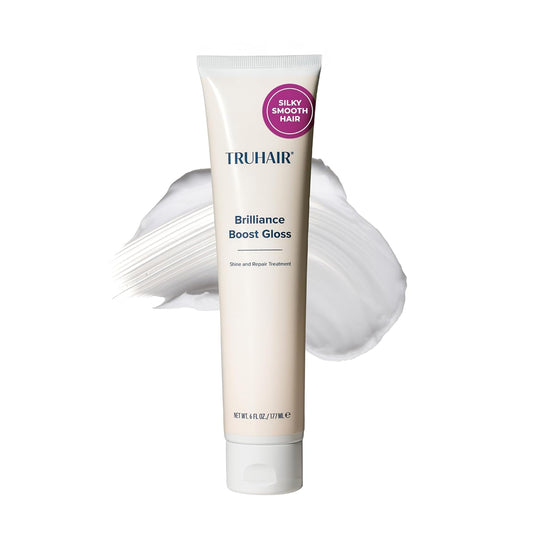 Truhair Brilliance Boost Gloss Shine & Repair Treatment | Deep Conditioning Hair Mask for Damaged Hair | Hair Gloss Treatment for Glossy Shine, Radiance & Smooth Finish | Hydrating Hair Mask - 6 Fl Oz
