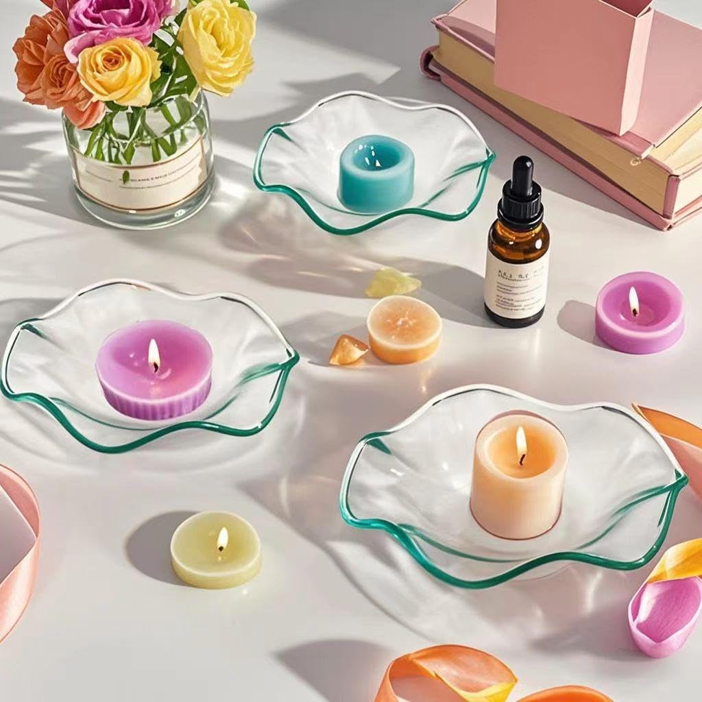 HUNANBANG Electric Oil Melt Warmer Electric Wax Melt Warmer Replacement Parts Wax Melter Fragrance Oil Warmer Burner Spare Dish(Dish*2lotus)