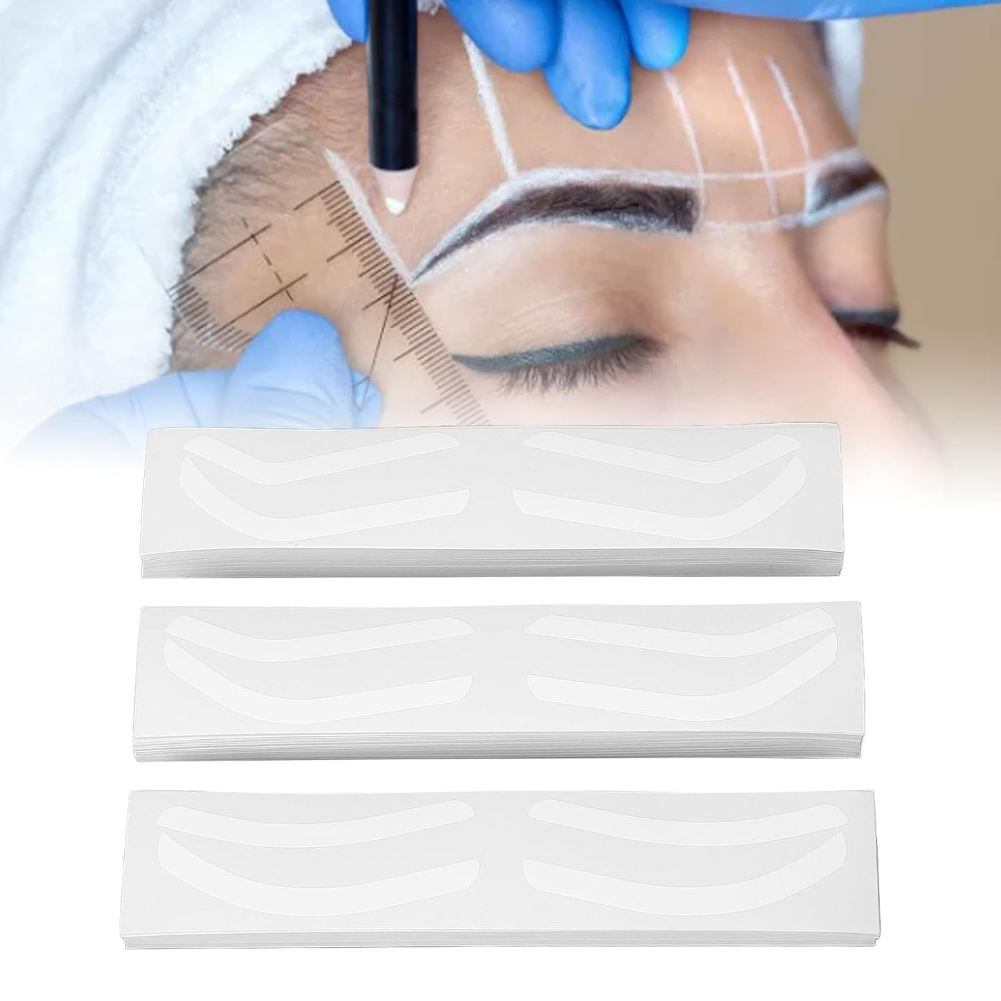 150 Sheets Eyebrow Airbrush Sticker Stencil Eyebrow Stencil Mascara Stencil Stickers Disposable Eyebrow Shaping Template Eyebrow Tint Sticker for All Face Shapes and Sizes