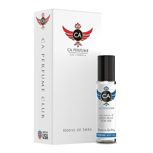 CA Perfume Impression of Light Blue For Women Replica Fragrance Body Oil Dupes Alcohol-Free Roll-On 0.3 Fl Oz/10ml