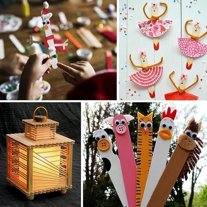 Mibly 4 Style 600 Pcs Assorted Wooden Wax Sticks for Body Legs Face Small Medium Large Sizes Eyebrow Waxing Applicator Spatulas for Hair Removal or Wood Popsicle Craft Sticks (Mix Sticks Pack of 600)