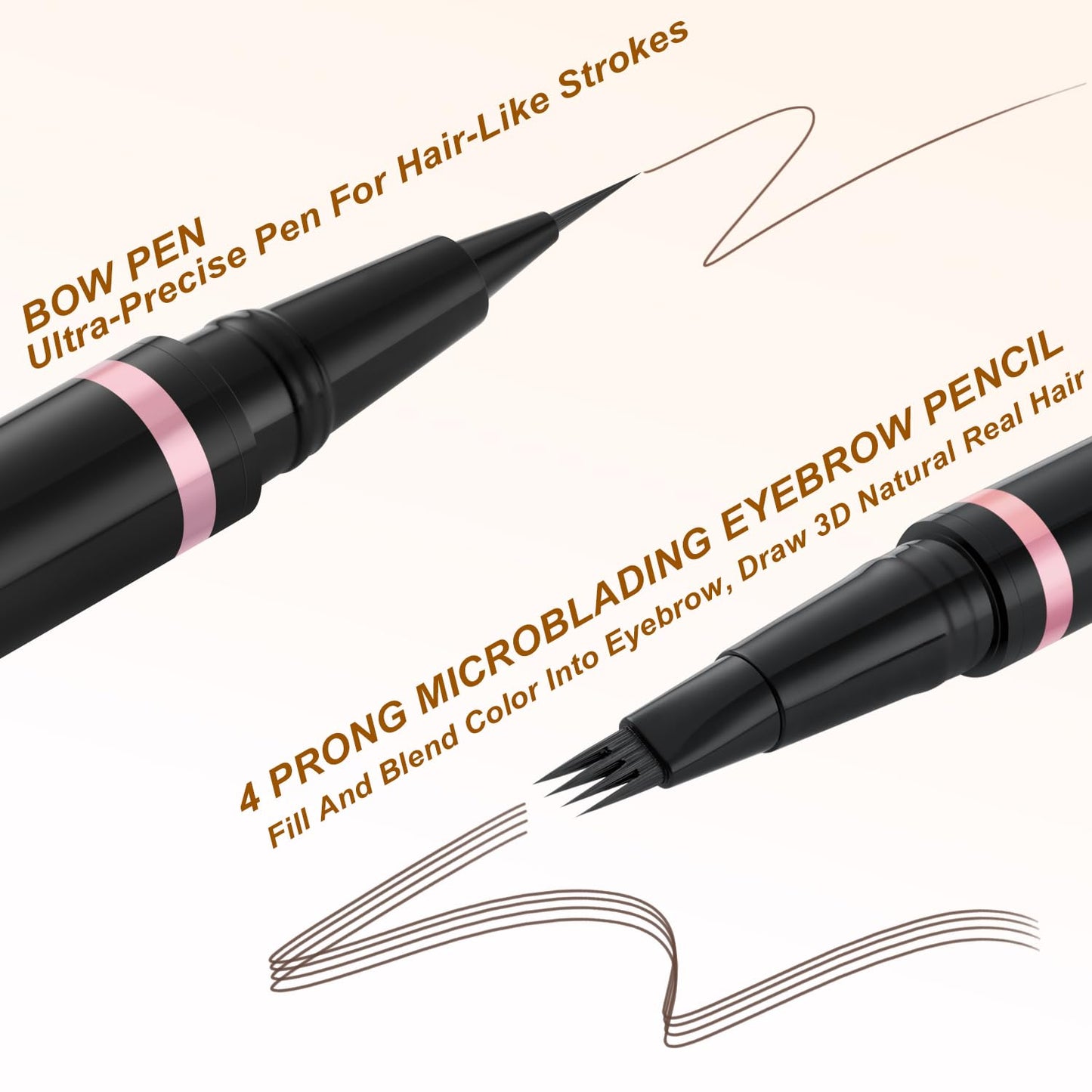 Eyebrow Pencil Makeup Kit, with Waterproof 2-IN-1 Microblading Eyebrow Pen, Eyebrow Pomade, Eyeliner and Dual-ended Eyebrow Brush, Brow Pencil Kit for Natural Eyebrows- Brunette