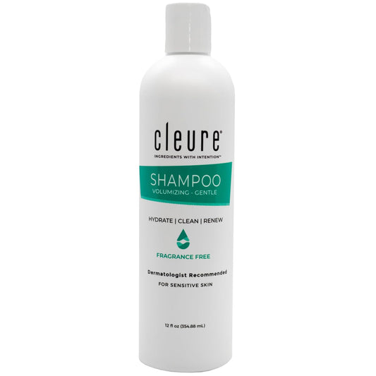 Cleure Hypoallergenic Volumizing Shampoo for Sensitive Skin - Fragrance Free, SLS Free & Paraben Free (12 oz, Pack of 1)
