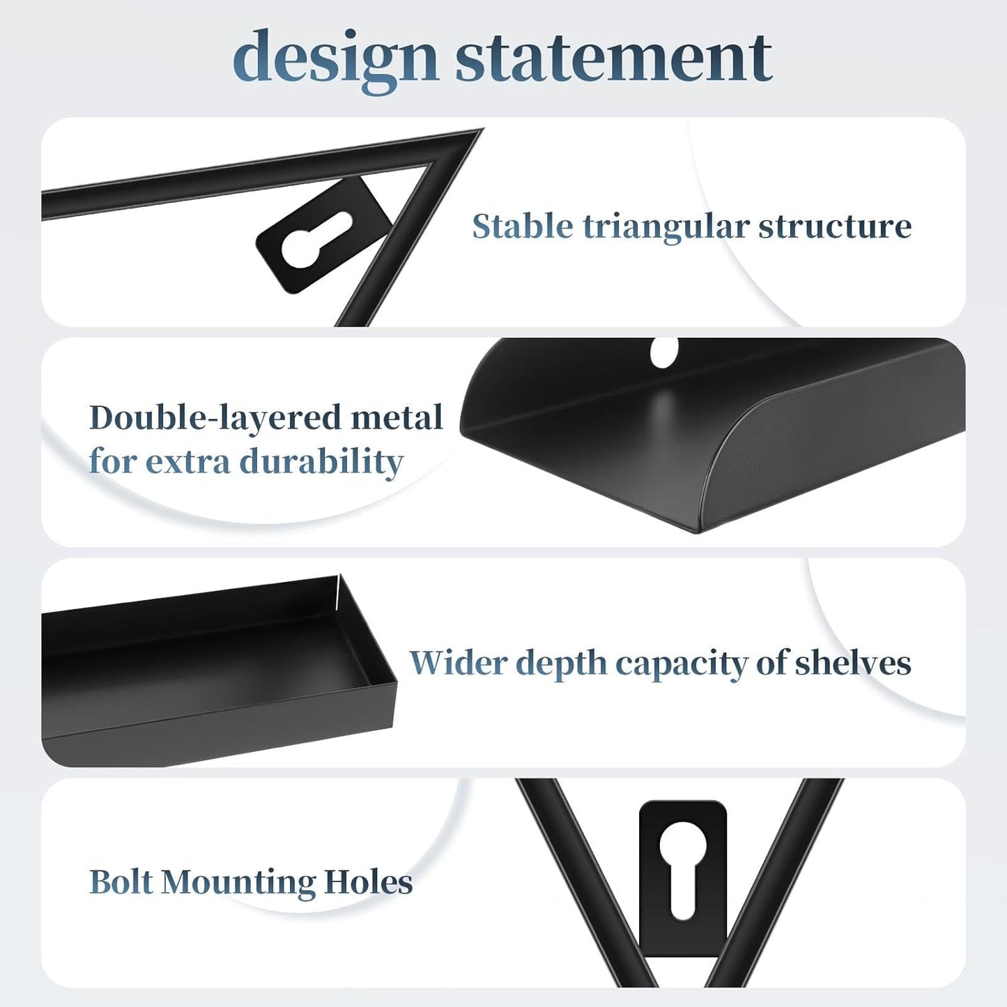 10 Packs Metal Nail Polish Storage Racks, 5 Tiers Wall-Mounted Triangular Display Rack Holds 600 Bottles Cosmetic Display Cases & Lipstick Perfume Display Rack for Home Spas Salons (Black)