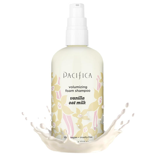 Pacifica Vanilla Oat Milk Volumizing Foam Shampoo – Weightless Foaming Shampoo for Fine or Flat Hair, Adds Volume & Body, Hydrating Oat Milk, Sulfate-Free, Vegan