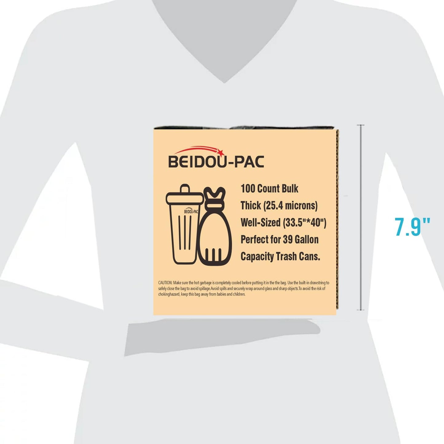 39 Gallon Lawn & Leaf Trash Bags Drawstring, 100 Count, Heavy Duty Black & Unscented Plastic Bags, Multi-purpose Garbage Bags for Home Commercial, Outdoor, Construction, Industrial