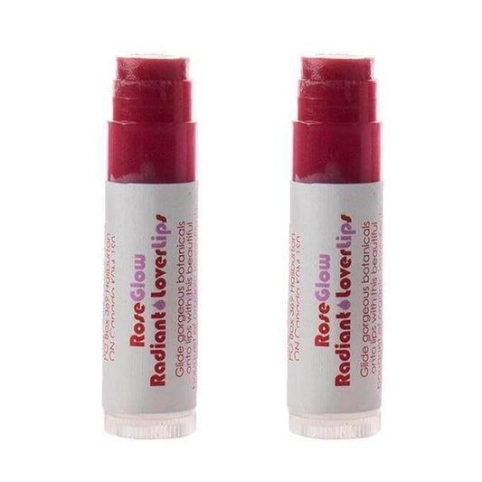 Living Libations - Organic 'Rose Glow Lover Lips' Lip Balm | Natural, Wildcrafted Clean Beauty (2-pack)