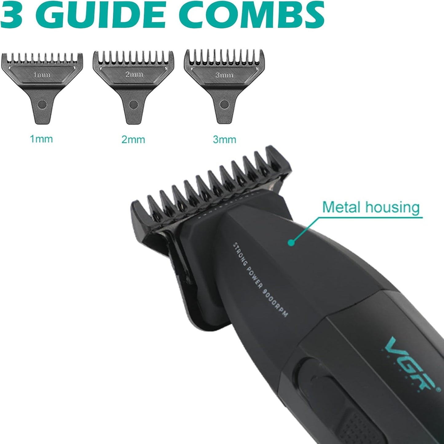 VGR 906 Fresh Fade Professional Hair Trimmer, 9000rpm Zero Gapped Beard Trimmer for Men, DLC T-Blade Cordless Hair Clipper for Barbers and USB Rechargeable, Gold