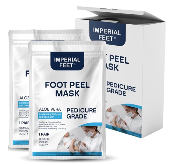 PEDICURE GRADE Foot Masks that Remove Dead Skin | Smooth and Soften foot peel mask for dry cracked feet Premium | Foot Callus Removal For Feet Gel | Imperial Feet
