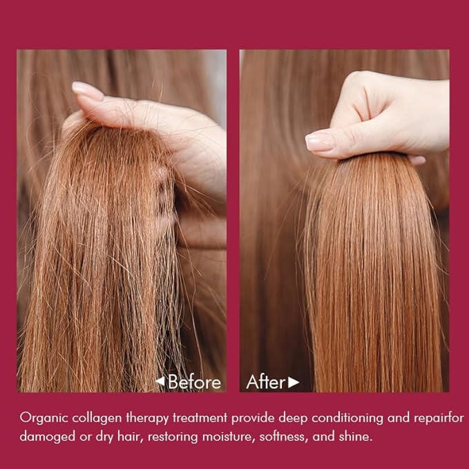 Ecolchi Collagen Hair Mask Deep Repair Conditioning Collagen Shea Butter Hair Treatment for Dry and Damaged Hair All Hair Types 18.6 oz 550ml