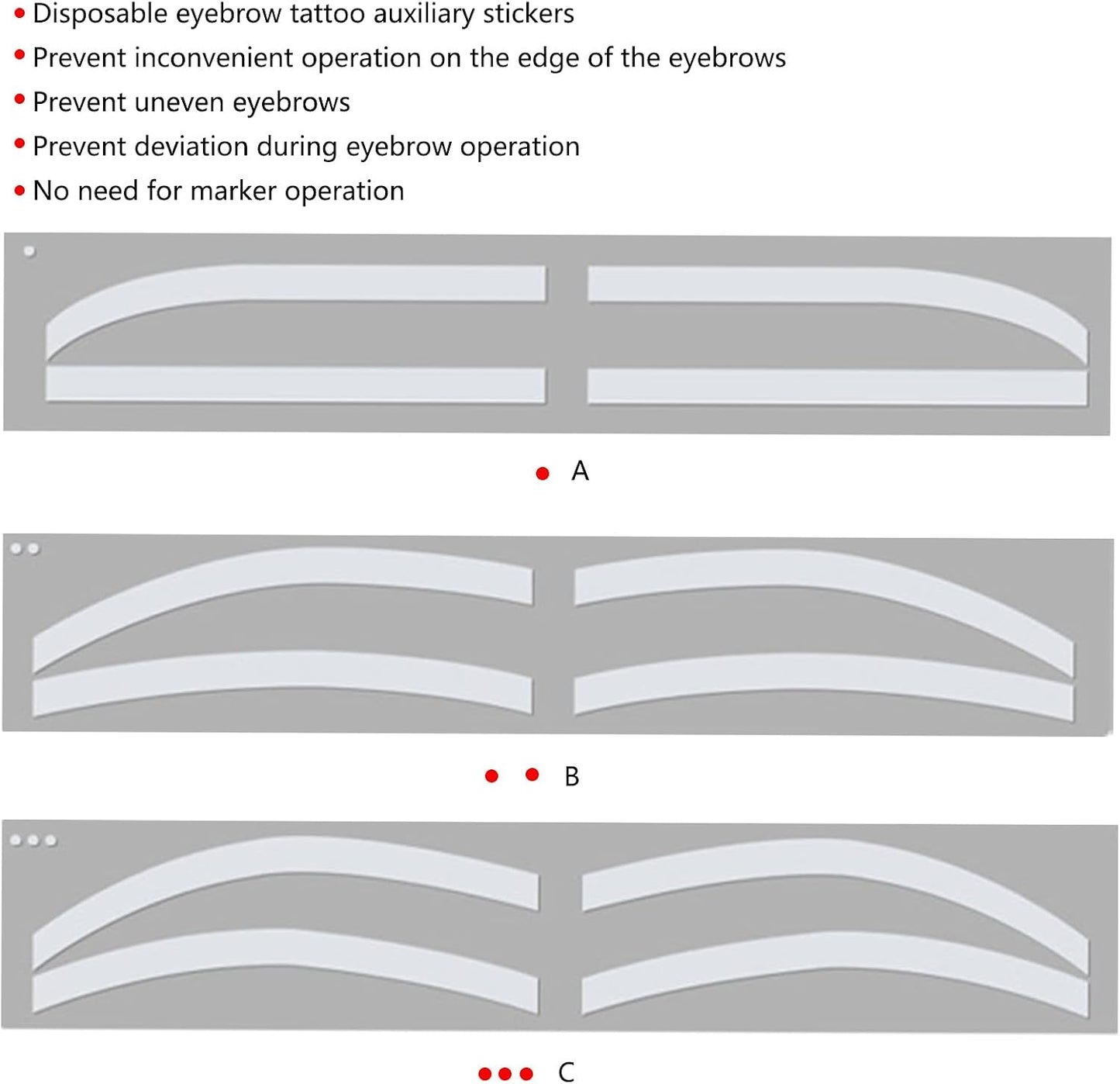 Eyebrow Stencil, Silicone Disposable Skin‑Friendly Eyebrow Stencil Kit Hygienic Convenient Easy to Use Eyebrow Shaping Stencils for Microblading Artist to Shape and Position