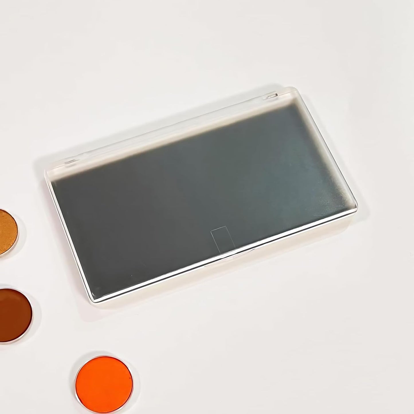 2PC Empty Magnetic Makeup Palette, White Frosted Clear Lid, Empty Eyeshadow Palettes Depots Tavel Storage Box, Small Travel Size, 5.5 x 3.1 inches,