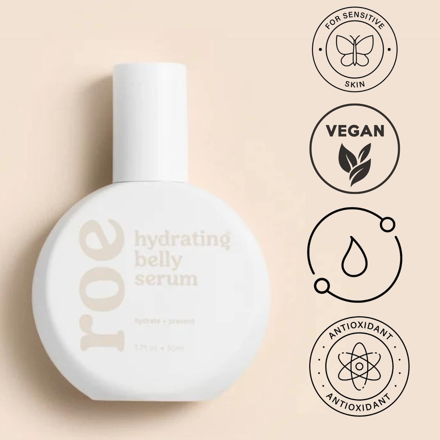 Roe Wellness Stretch Mark Belly Serum/Oil for Sensitive Skin with Long and Short-term Hydration, Increases Skin Elasticity and Firmness Reduce Stretch Marks (Belly Serum)