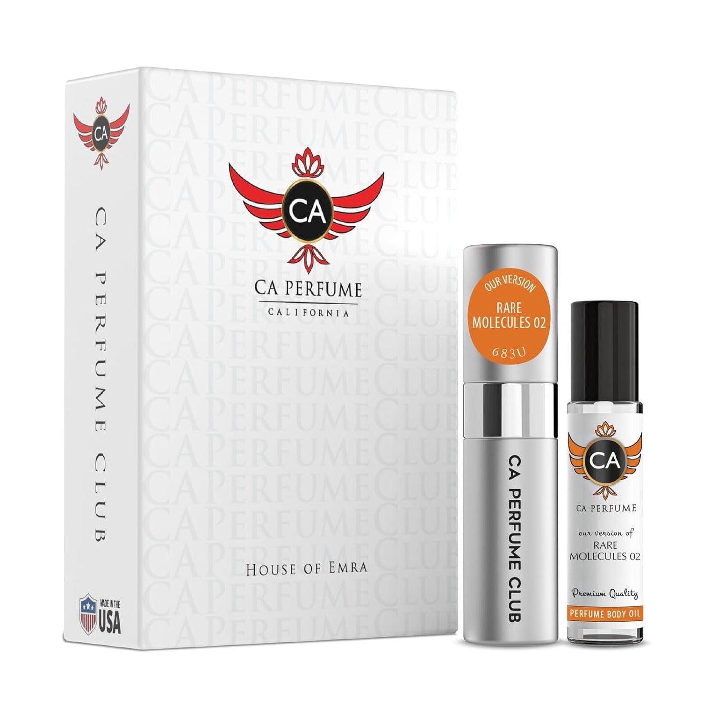 CA Perfume Duo Impression of Rare Molecules 05 For Women And Men Perfume Layering Set Long Lasting Travel Size EDP + Body Oil Roll-On Bottle 0.27 Fl Oz+0.33 Fl Oz