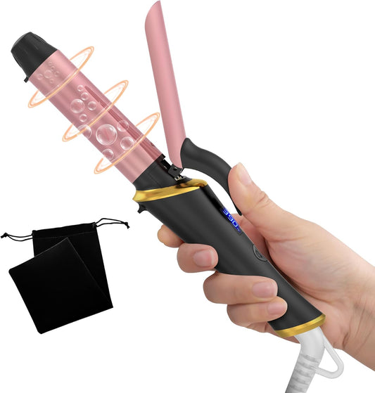 Ukliss Mini Curling Iron 1 Inch with Anti-Scald Tip, 30s Fast Heat, 5 Temp Settings & Dual Voltage for Home & Travel, Creates Soft Waves & Curls on Short to Medium Hair (US Plug, No Adapter Included)